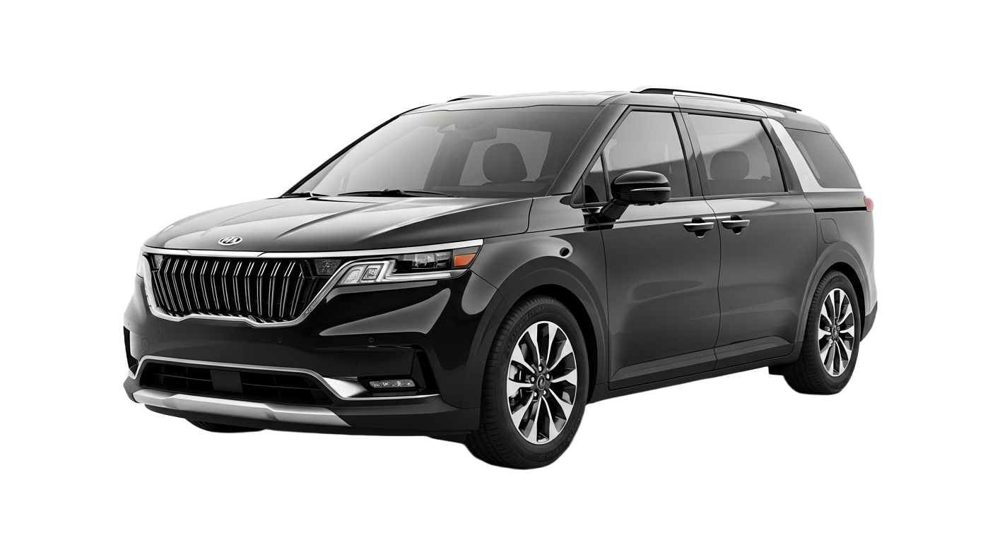 Black Kia Carnival minivan